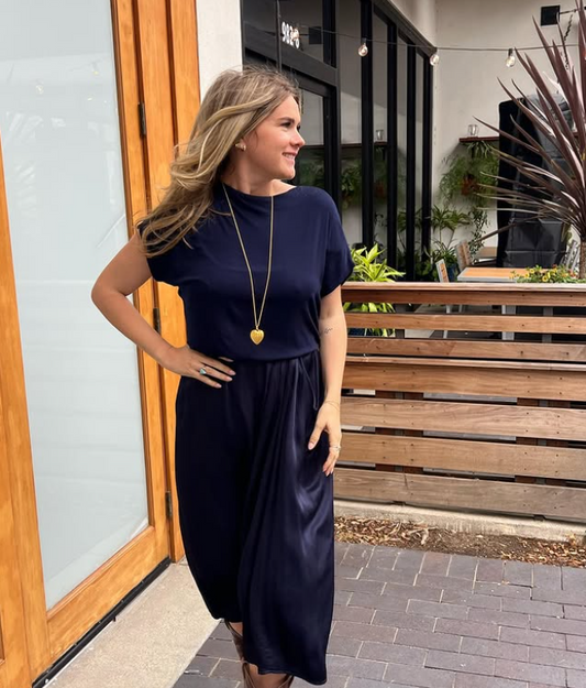 Conjunto Camisa Azul e Calças Largas