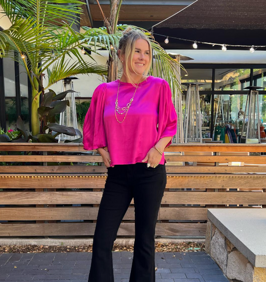 Blusa Rosa com Mangas 3/4